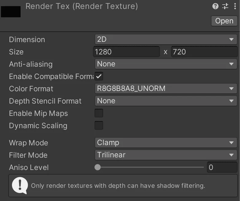 render texture size