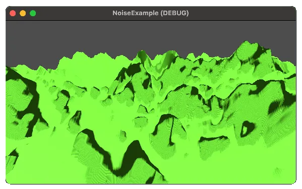 Result of the procedural terrain generation using FastNoiseLite