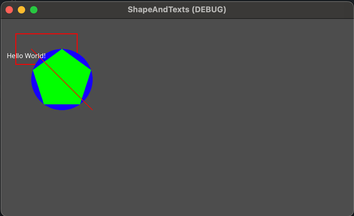 Shape and texts result